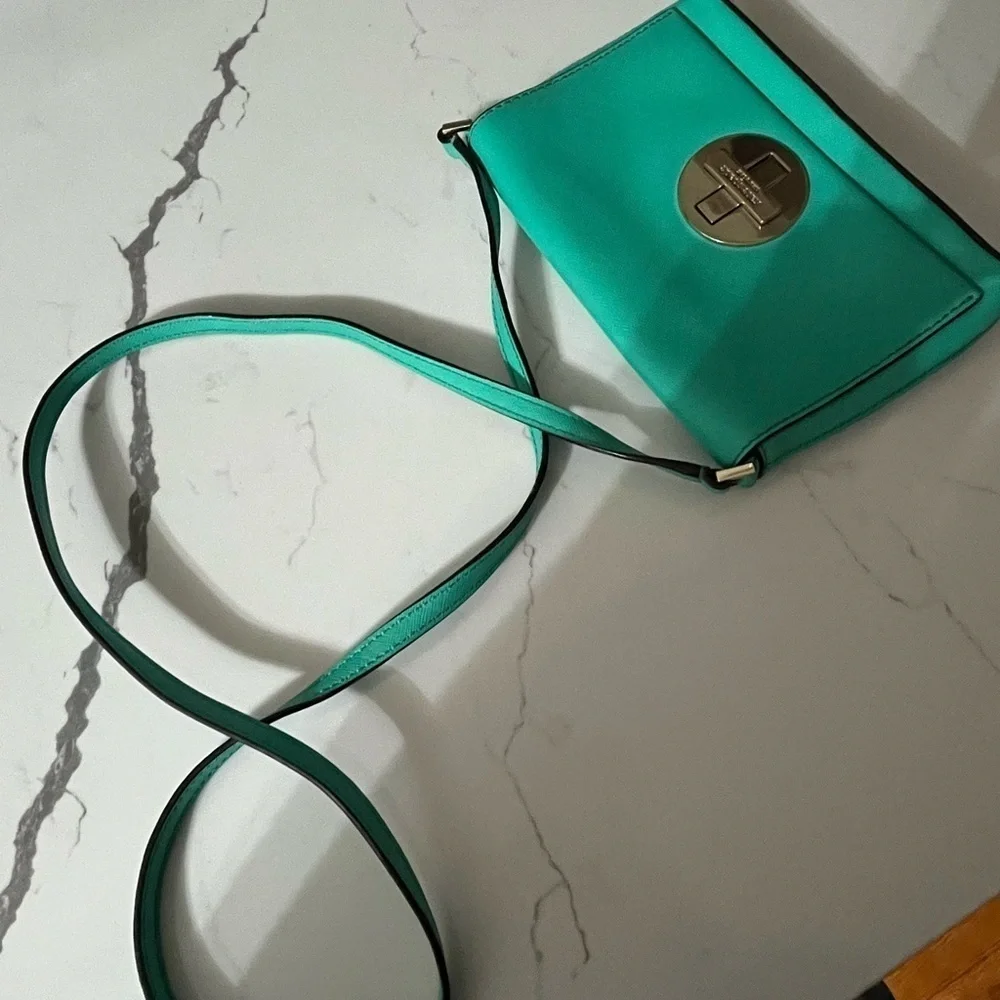 Kate Spade Sally Newberry Lane Turquoise Saffiano Crossbody Bag New Preppy